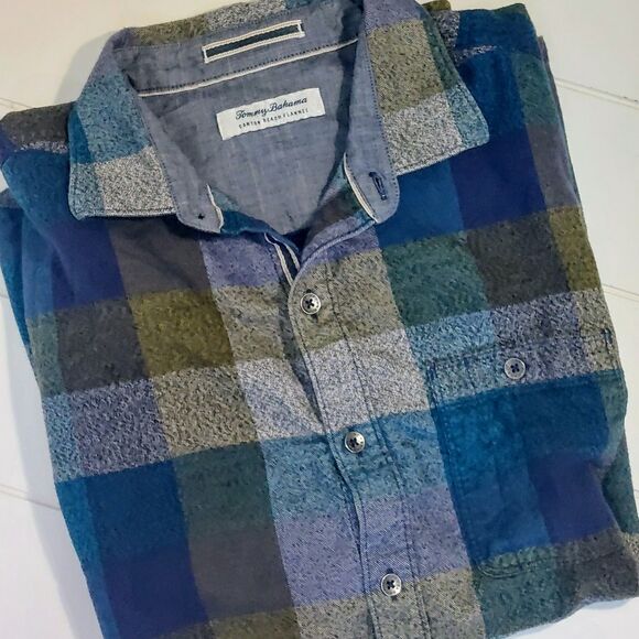 Tommy Bahama Canyon Beach Flannel Men's Large Shirt Button Up Lightweight - Picture 1 of 12